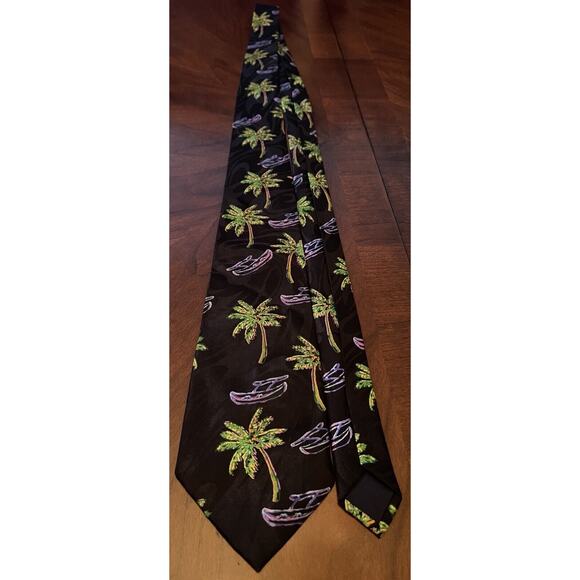 Vintage Steve Harris HandMade Polyester Made In Korea palm tree Canoe Print - Picture 3 of 10